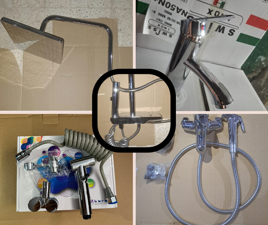 طقم الحنفيات (مطبخ + دوش + لافابو+ توالات) - PACK 4EN1